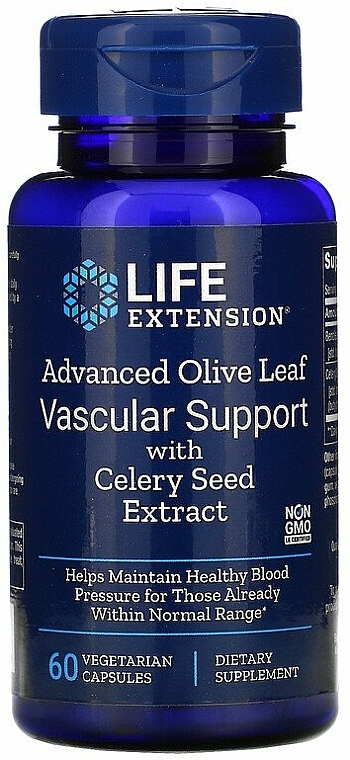 Suplement diety w kapsułkach wzmacniający naczynia krwionośne - Life Extension Advanced Olive Leaf Vascular Support With Celery Seed Extract  — Zdjęcie N1