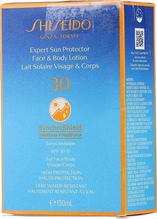 PRZECENA! Krem nawilżający do twarzy i ciała z ochrona przeciwsłoneczną SPF 30 - Shiseido Sun Expert Protection Face and Body Lotion SPF30 * — Zdjęcie N4