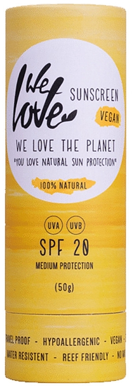 Naturalny krem w sztyfcie do opalania - We Love The Planet Natural Sunscreen Stick SPF 20 — Zdjęcie N1