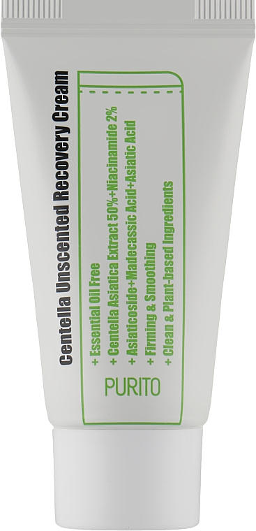 Krem do twarzy z wąkrotą azjatycką dla skóry wrażliwej - Purito Centella Unscented Recovery Cream Travel Size