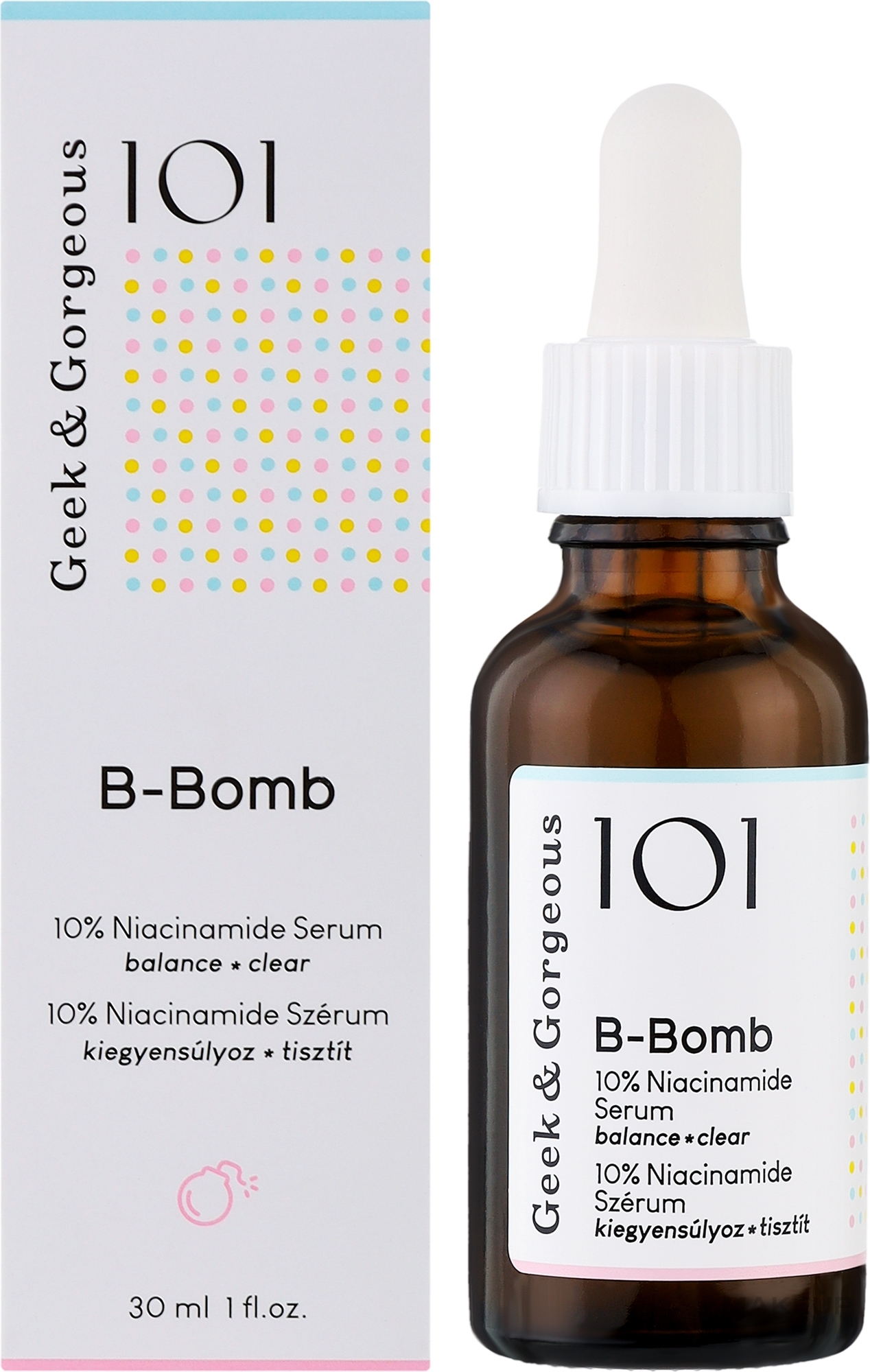 Normalizujące serum z 10% niacynamidem - Geek & Gorgeous B-Bomb 10% Niacinamide Serum — Zdjęcie 30 ml