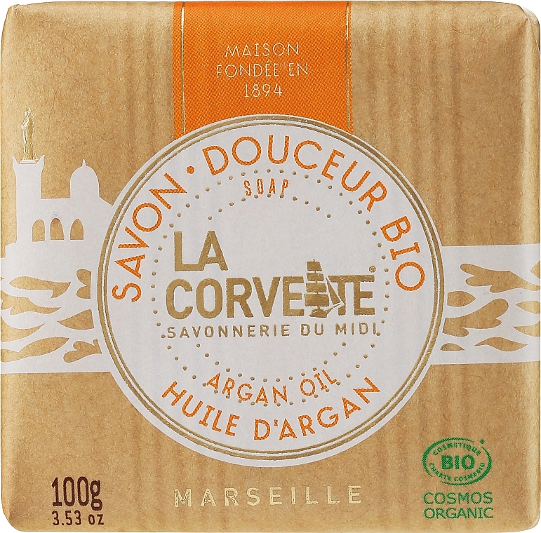 Organiczne mydło w kostce Olej arganowy - La Corvette Organic Sweet Soap Argan Oil — Zdjęcie N1