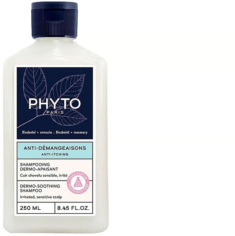 Kojący szampon do włosów - Phyto Anti-Itching Dermo-Soothing Shampoo — Zdjęcie N1