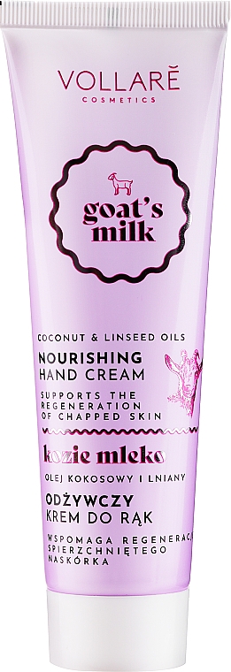 Odżywczo-wygładzający krem do rąk Kozie mleko - Vollare Goat's Milk Nourishing & Smoothing Hand Cream — Zdjęcie N1