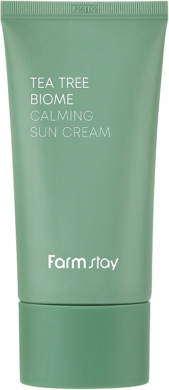 PREZENT! Kojący krem z filtrem przeciwsłonecznym - FarmStay Tea Tree Biome Calming Sun Cream — Zdjęcie N1