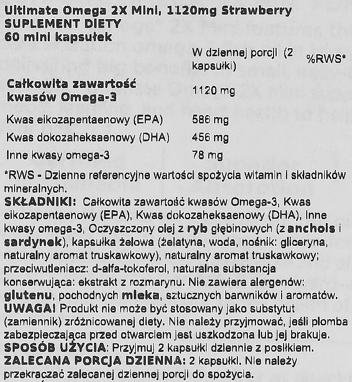 Suplement diety Ultimate Omega 1120 mg - Nordic Naturals Ultimate Omega 2X Mini 1120mg Strawberry — Zdjęcie N3