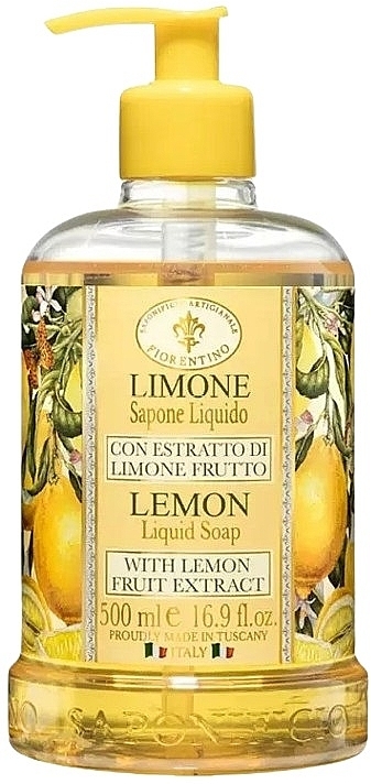 Mydło w płynie z ekstraktem z cytryny - Saponificio Artigianale Fiorentino Lemon Liquid Soap — Zdjęcie N1