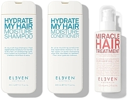 Zestaw - Eleven Australia Hydrate Holiday Trio (shm/300ml + cond/300ml + h/spray/125ml + bag) — Zdjęcie N2