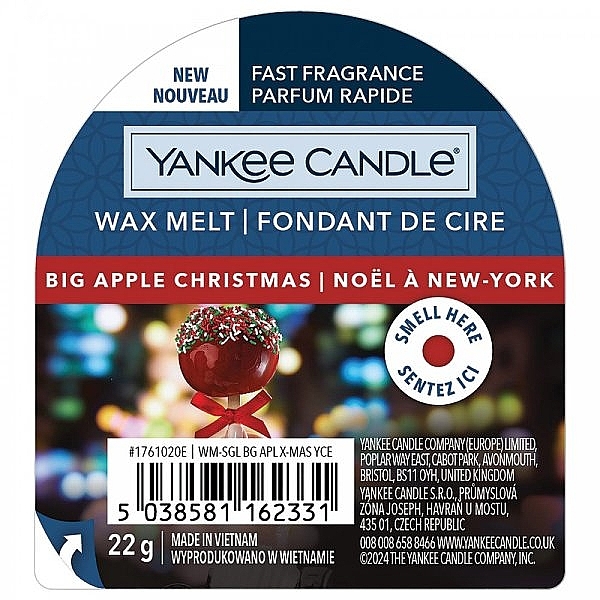 Wosk zapachowy - Yankee Candle Wax Melt Big Apple Christmas — Zdjęcie N1