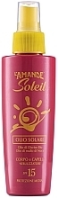 Olejek przeciwsłoneczny SPF 15 - L'Amande Soleil Olio Solare Corpo Capelli SPF 15 — Zdjęcie N1