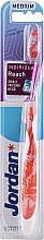 Kup Szczoteczka do zębów z nasadką ochronną, średnia twardość, biała z czerwonym i różowym wzorem - Jordan Individual Reach Toothbrush
