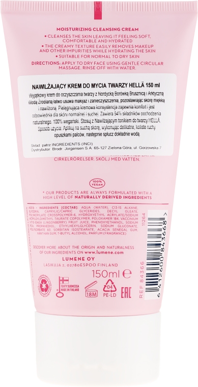 Nawilżający krem oczyszczający do twarzy do skóry suchej - Lumene Hellä Moisturizing Cleansing Cream — Zdjęcie N2