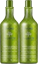 Zestaw - Inoar Argan Oil System Kit (shm/1000ml + conditioner/1000ml) — Zdjęcie N1