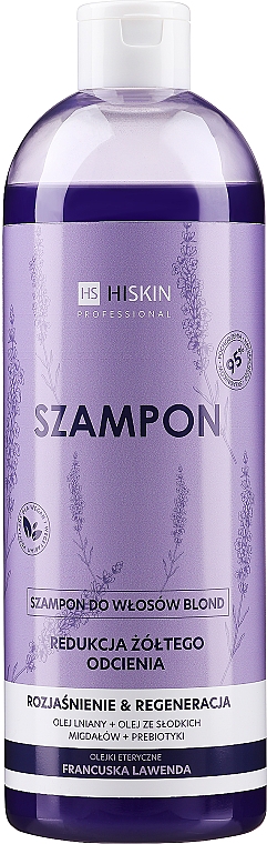 Rozjaśniający szampon regenerujący do włosów blond - HiSkin Professional