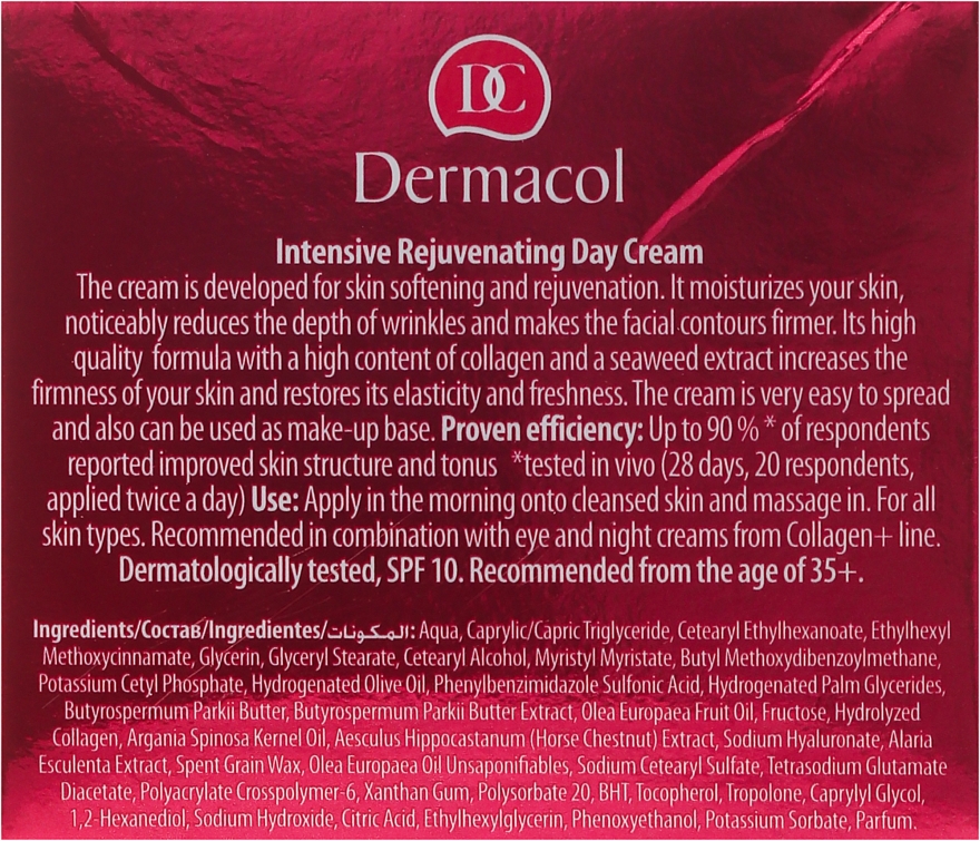 Intensywnie odmładzający krem na dzień SPF 10 - Dermacol Collagen+ Intensive Rejuvenating Day Cream — Zdjęcie N3