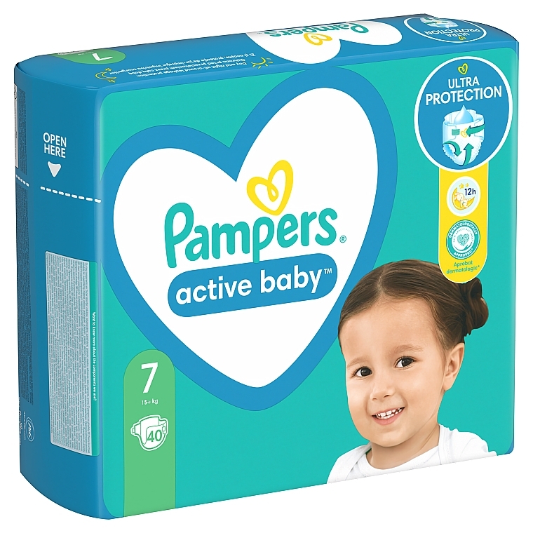 PRZECENA! Pieluchy Active Baby 7 (15 + kg), 40 szt - Pampers * — Zdjęcie N11