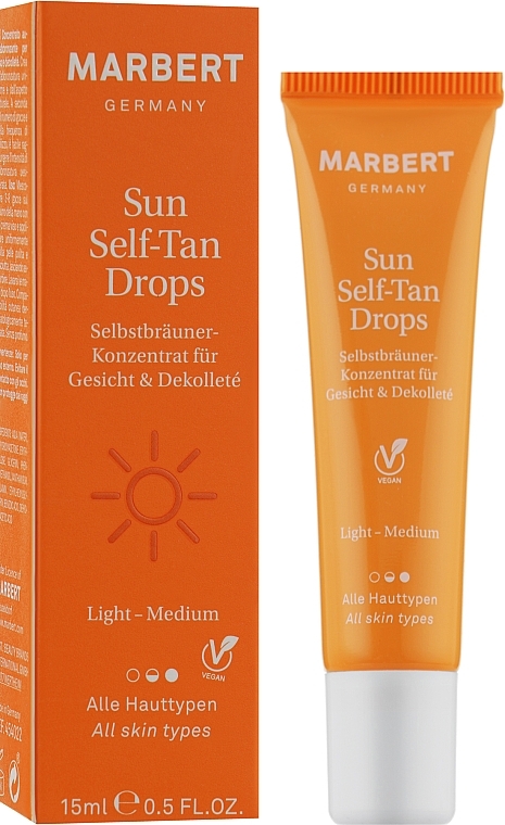 Skoncentrowany samoopalacz do twarzy i dekoltu - Marbert Sun Self-Tan Drops Llight-Medium — Zdjęcie N2