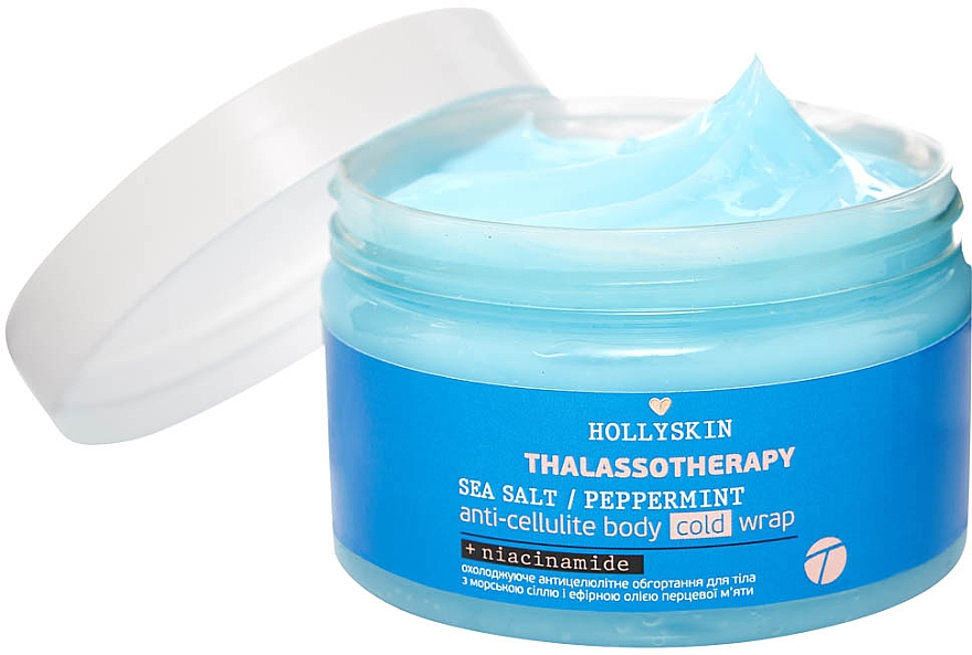 Chłodzący antycellulitowy okład na ciało z solą morską i olejkiem eterycznym z mięty pieprzowej - Hollyskin Thalassotherapy Sea Salt Peppermint Anti-cellulite Body Cold Wrap — Zdjęcie N1