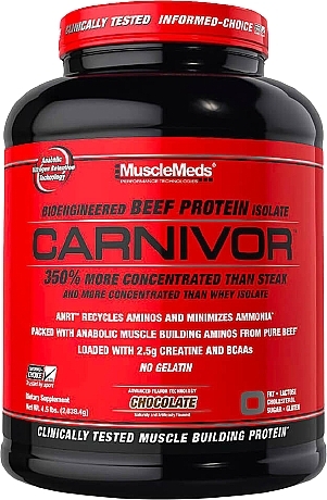 Izolat białka wołowego na zwiększenie masy mięśniowej Czekolada - MuscleMeds Carnivor Beef Protein Powder Chocolate — Zdjęcie N1
