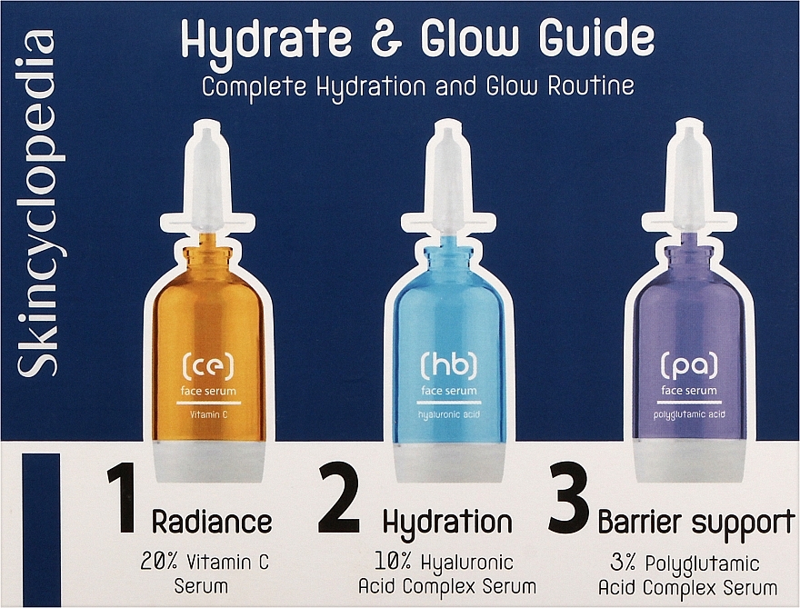 Zestaw - Skincyclopedia Hydrate & Glow Guide Set (ser/3x15ml)