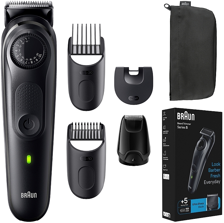 Trymer do brody i wąsów - Braun Series 5 BT5420 Beard & Hair Trimmer Black — Zdjęcie N2