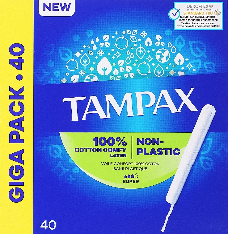 40 tamponów z aplikatorem - Tampax Super — Zdjęcie N1