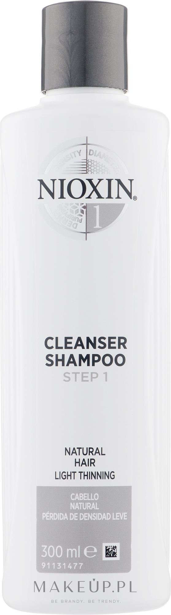 Wzmacniający szampon do skóry głowy i włosów normalnych, cienkich i delikatnie przerzedzonych - Nioxin System 1 Fine Hair Cleanser Shampoo Step 1 — Zdjęcie 300 ml