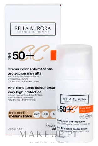 Krem do twarzy CC z SPF 50 - Bella Aurora CC Anti-Spot Cream Spf50 — Zdjęcie Medium