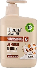 Mydło w płynie do rąk z witaminą B Migdały i orzechy - Dicora Urban Fit Nourishing Hand Soap Vit B Almont & Nuts — Zdjęcie N1