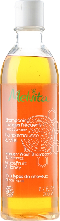 Szampon do włosów Grejpfrut i miód - Melvita Hair Care Shampooing Lavages Frequents — Zdjęcie N1