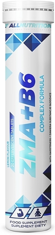 Tabletki musujące ZMA + B6 o smaku cytrynowym - Allnutrition ZMA + Vitamin B6  — Zdjęcie N1