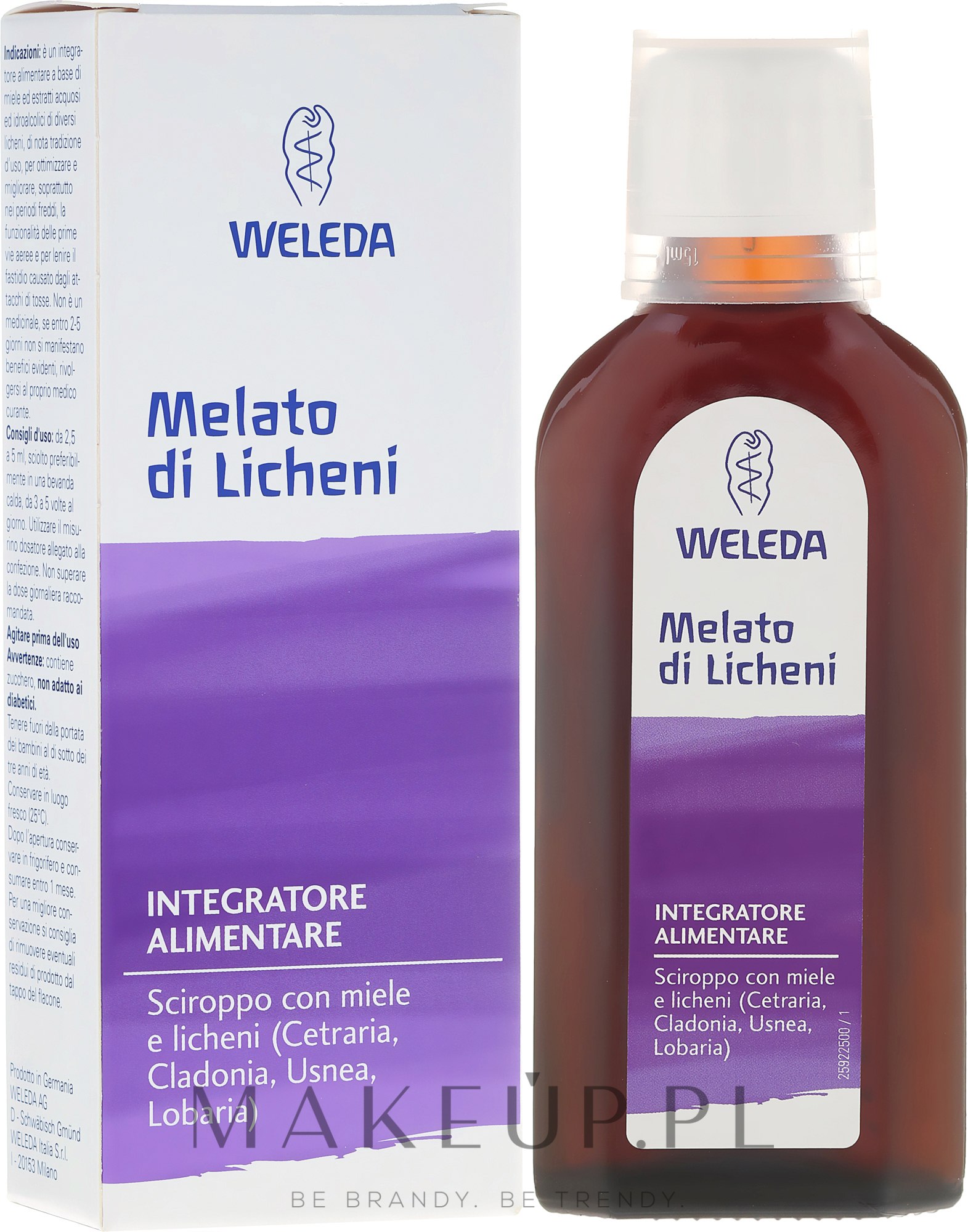 Syrop z miodem i ekstraktem z porostów na górne drogi oddechowe - Weleda Bio Melato di Licheni Syrup — Zdjęcie 100 ml