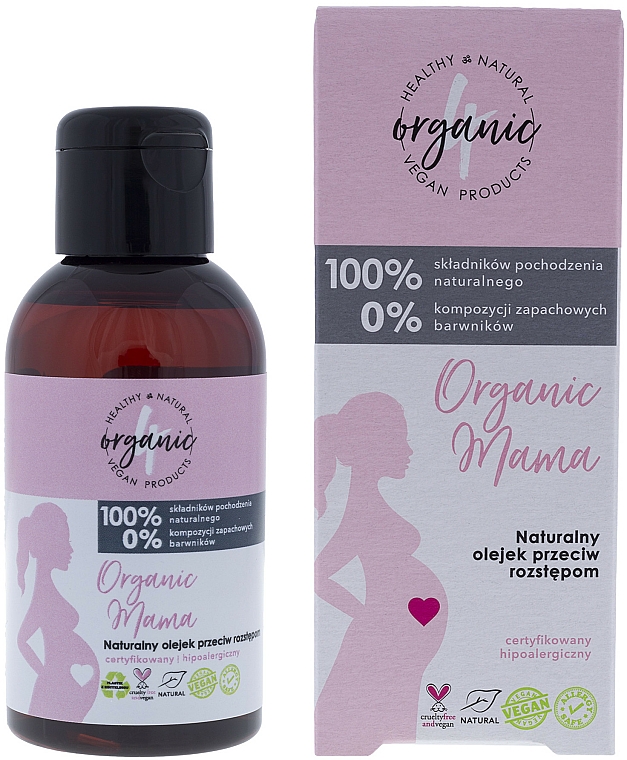 Naturalny olejek przeciw rozstępom - 4Organic Organic Mama Natural Anti-Stretch Mark Oil — Zdjęcie N2