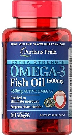 Suplement diety Omega-3, 1500 mg - Puritan's Pride Omega-3 Fish Oil Extra Strength 1500/450mg Softgels — Zdjęcie N1