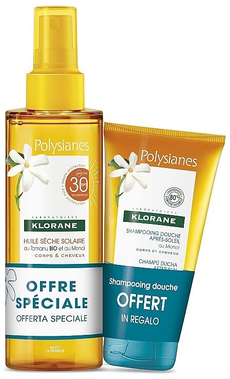 Zestaw - Klorane Polysianes Kit (dry/oil/200ml + shmp/75ml) — Zdjęcie N1