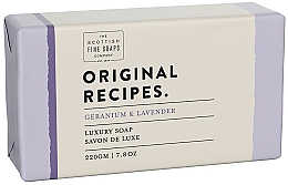 Mydło w kostce Geranium i lawenda - Scottish Fine Soaps Original Recipes Geranium & Lavender Luxury Soap Bar — Zdjęcie N1