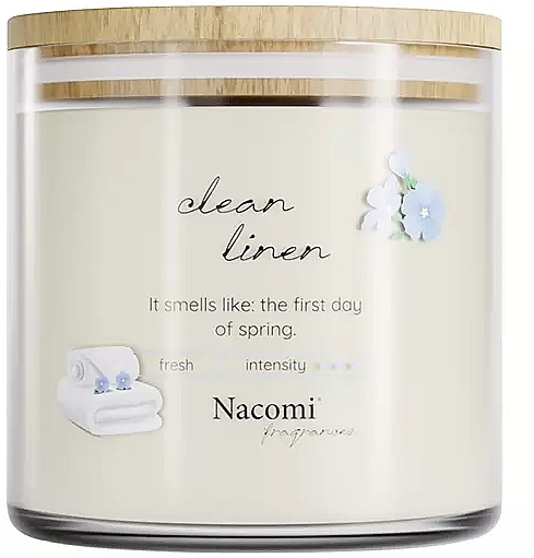 Zapachowa świeca sojowa Clean Linen - Nacomi Fragrances — Zdjęcie N1