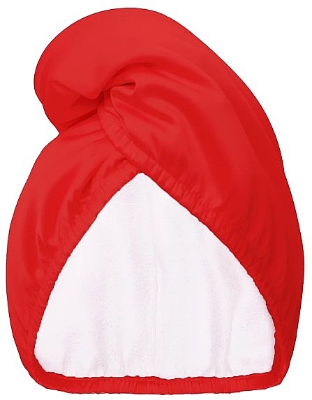 Dwustronny satynowy turban do włosów, czerwony - Glov Double-Sided Satin Hair Towel Wrap Red — Zdjęcie N1