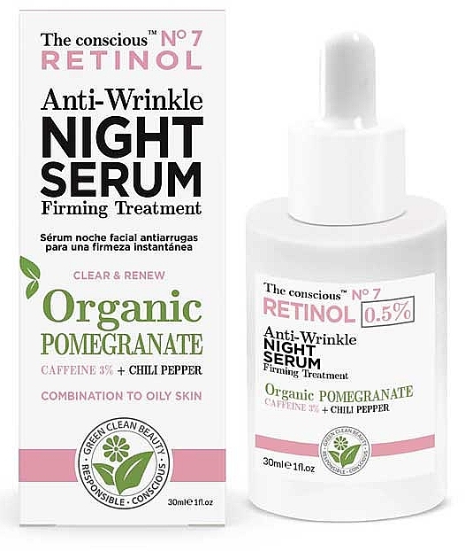 Serum do twarzy na noc - Biovene Night serum 0.5% retinol Anti-Wrinkle — Zdjęcie N1