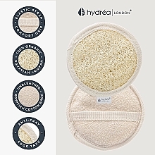 Gąbka do mycia z luffy i bawełny, 10 cm - Hydrea London Organic Egyptian Loofah Facial Pad — Zdjęcie N5