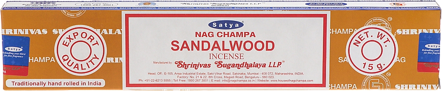Kadzidło Drzewo sandałowe - Satya Sandalwood Incense