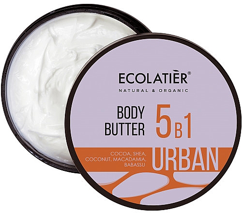 Krem do ciała 5 w 1 Kakao, masło shea, kokos, makadamia, babassu - Ecolatier Urban Body Butter — Zdjęcie N1