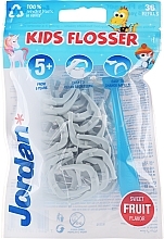Kup Zestaw, szaro-niebieski - Jordan Kids Flosser (floss/1pc + refils/36pcs)