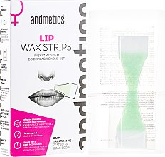 Kup Paski z woskiem do depilacji okolic ust - Andmetics Lip Wax Strips Women (strips 8 x 2 + 4 x wipes)