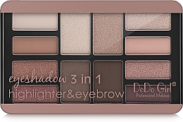 Paleta do makijażu oczu i twarzy - DoDo Girl 3 in 1 Eyeshadow & Highlighter & Eyebrow — Zdjęcie N2