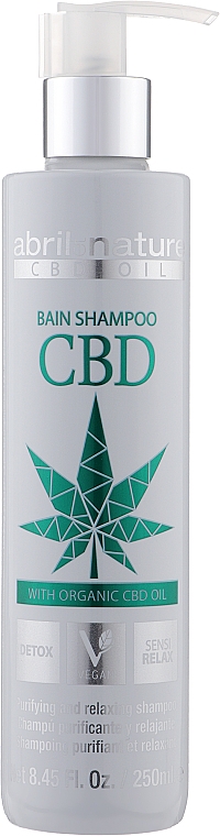 Szampon do włosów z olejem konopnym - Abril et Nature CBD Cannabis Oil Elixir