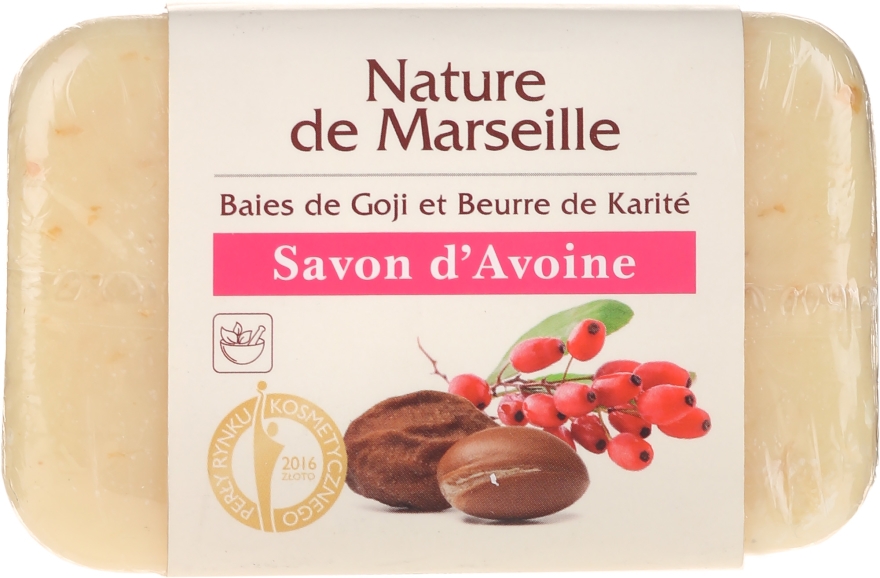 Mydło owsiane o zapachu jagód goji i masła shea - Nature de Marseille — Zdjęcie N1