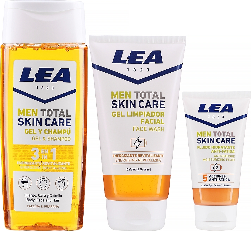 Zestaw - Lea Men Total Skin Care Energy & Care (sh/gel/300ml + f/wash/150ml + f/fluid/50ml) — Zdjęcie N2