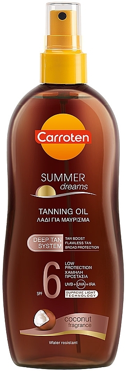 Olej do opalania - Carroten Summer Dreams Tanning Oil Deep Tan SPF6 Coconut — Zdjęcie N1