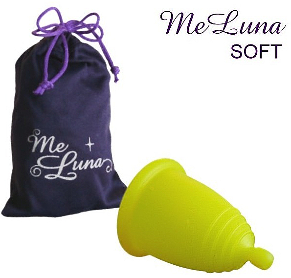 Kubeczek menstruacyjny z kulką, rozmiar XL, złoty - MeLuna Soft Menstrual Cup  — Zdjęcie N1